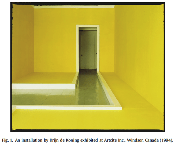 An installation by Krijn de Koning exhibited at Artcite Inc., Windsor, Canada (1994).
